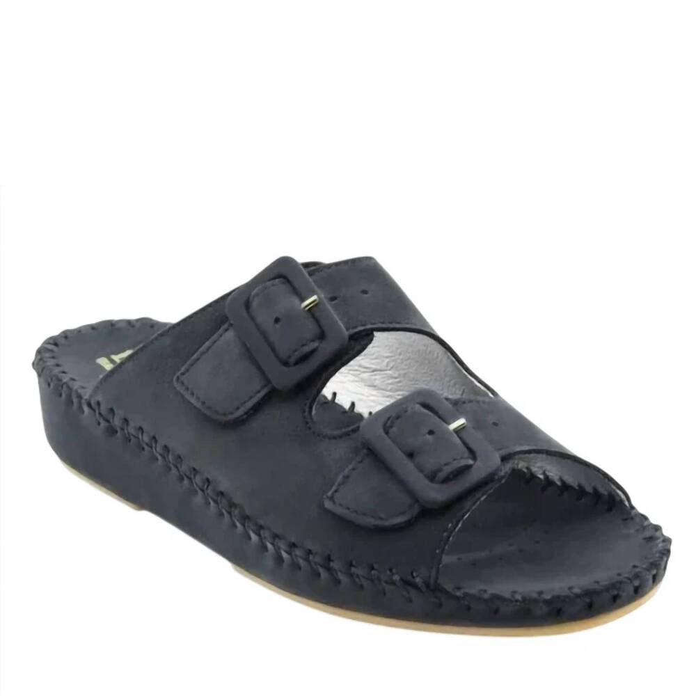 NEW LAPLUME women's jen slide in navy nubuck